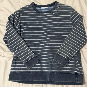 Blue Striped Crewneck Sweater